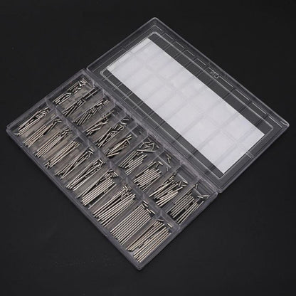 200pcs 8-27mm durable spring bars for watch bands, ideal for easy strap adjustments.