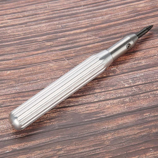 RLX steel crown tube insert remover tool with 4 pins for precise watch repair and maintenance.
