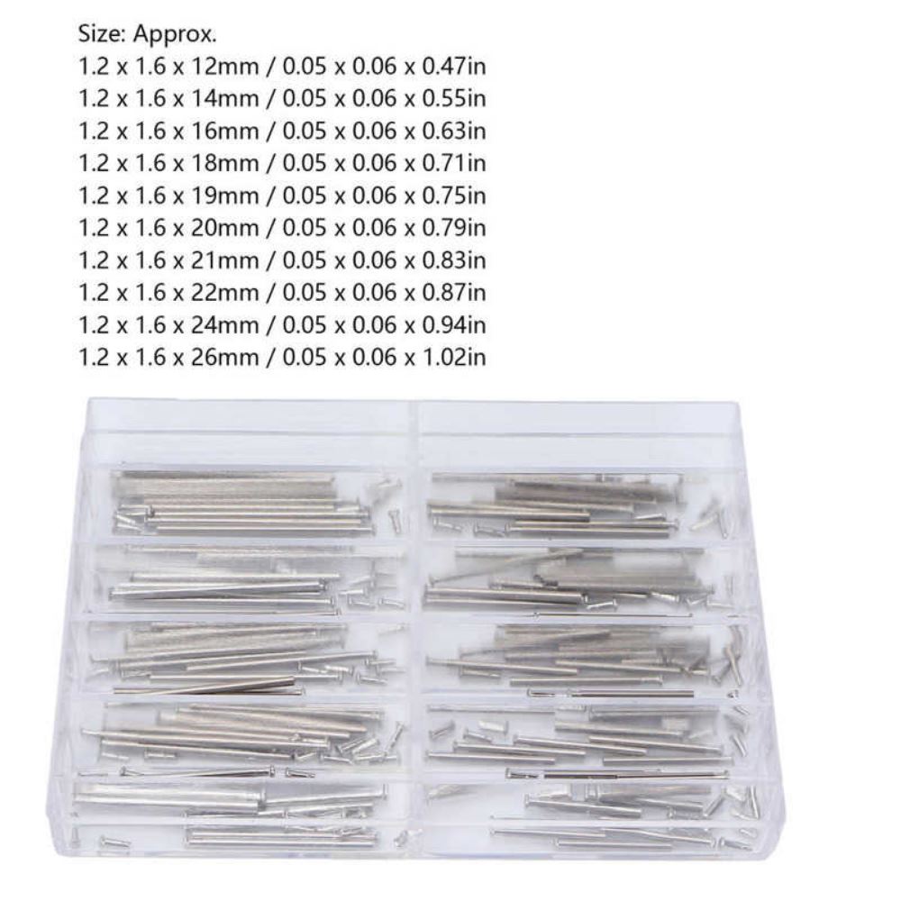 100pcs Alloy Watch Band Clasp Tube Friction Pin Pressure Bars Pins Rivet Ends