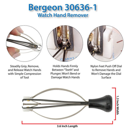 Bergeon Presto Hand Remover 30636-1 tool for precise watch hand removal in repair workshops.