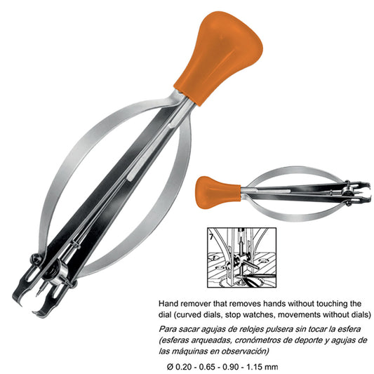 Bergeon 30671-7 watch hand remover tool for curved dials, precise and durable watch accessory