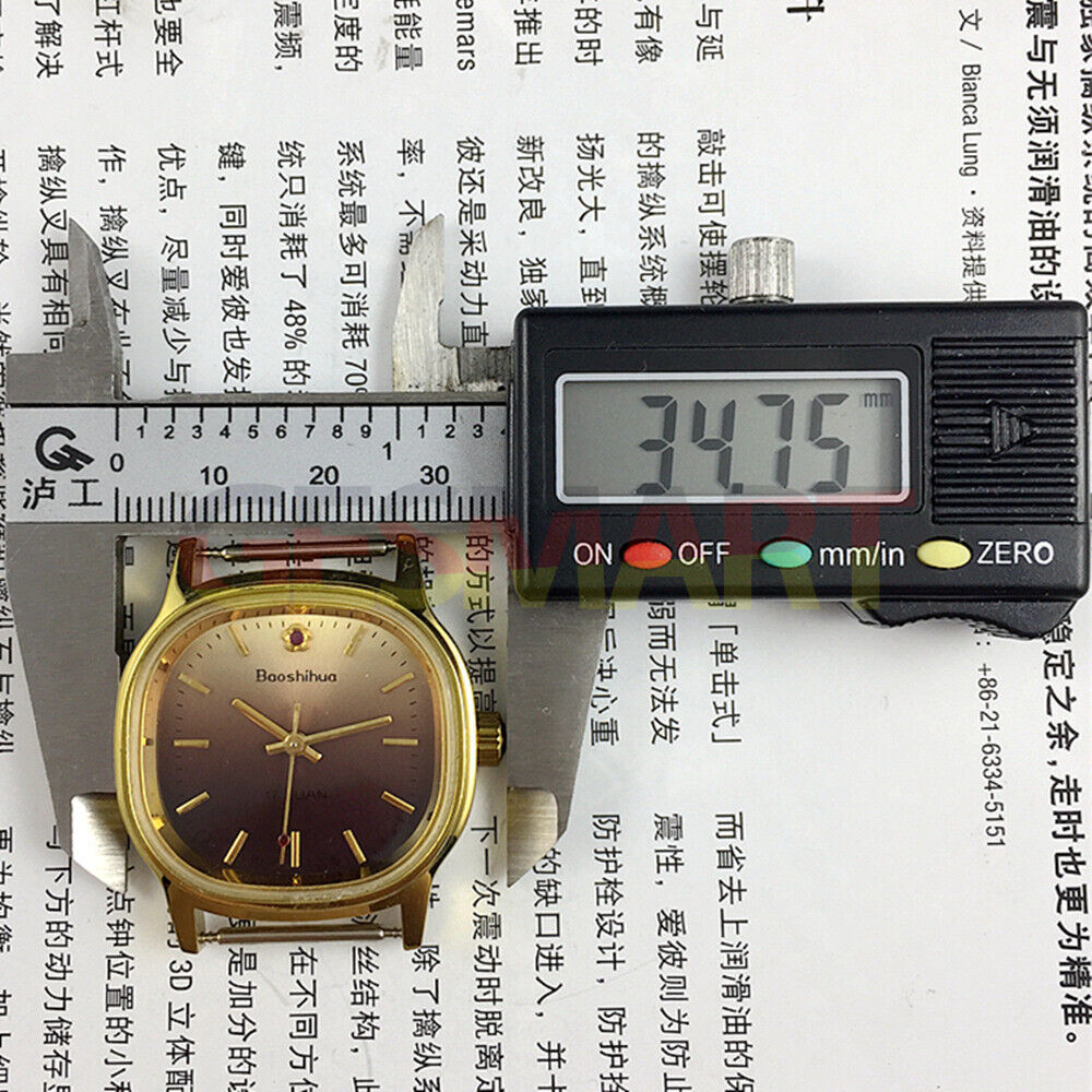 Montre mécanique manuelle Shanghai Golden Nail, boîtier carré, cadran marron dégradé