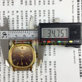 Shanghai Manual Mechanical Watch Golden Nail Square Case Gradient Brown Dial