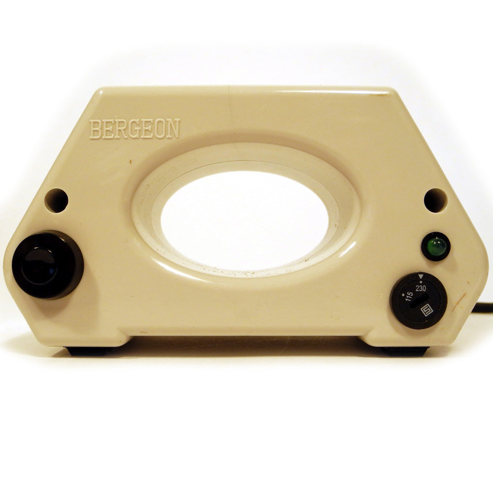 Bergeon 3321 demagnetiser with integrated pusher for precise watchmaking tool use.