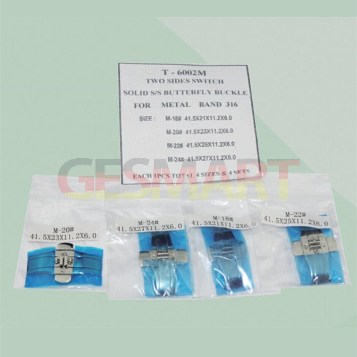 1. Solid 316 stainless steel two-sided switch butterfly buckle for metal watch bands.  