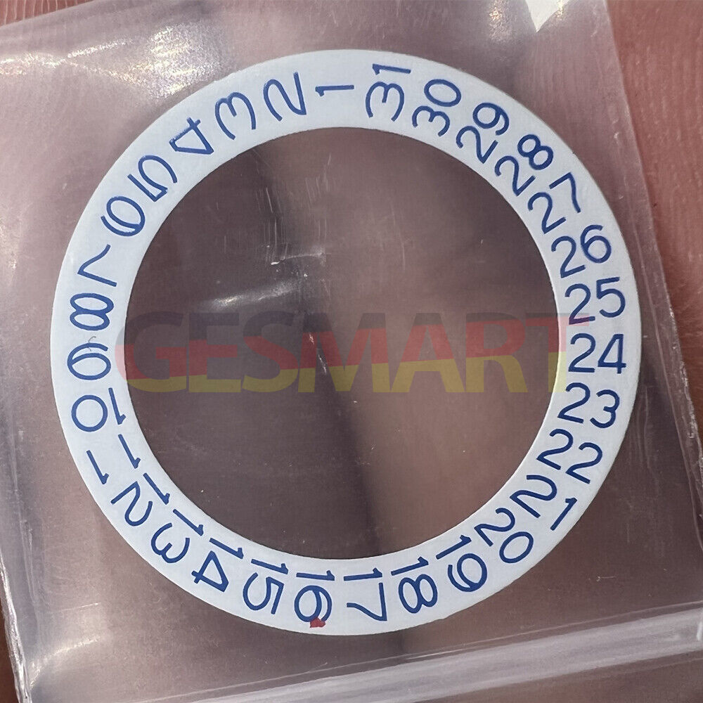 Sea blue character disk date wheel for NH35 NH36 movement, on a white background, watch accessory.
