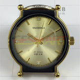 37mm Shanghai Manual Mechanical Watch Golden Nail Round Black Case Golden Dial