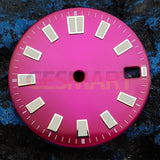 Green Luminous Rose Red Silver/Golden Nail Trim Watch Dial for NH35 Movement