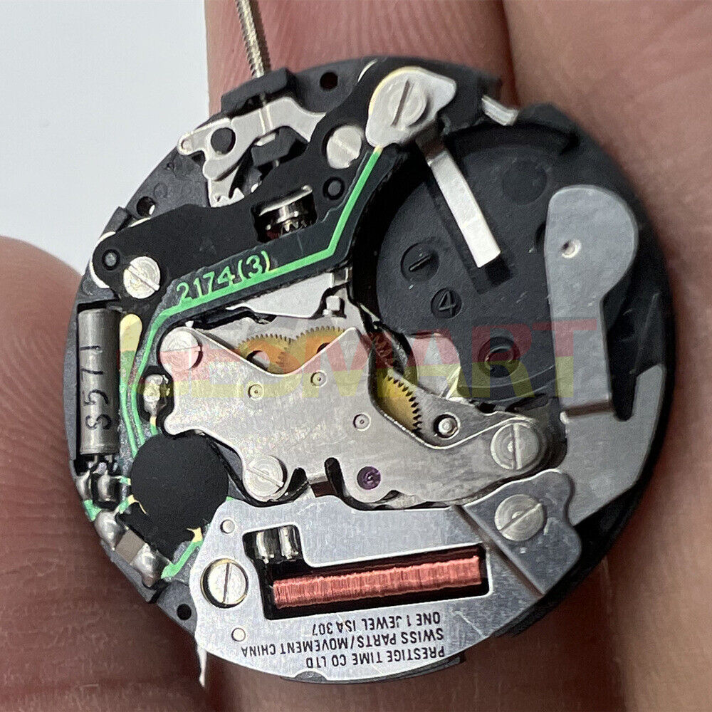 Swiss Made ISA 307 quartz watch repair part with precise 3 hands for watch accessories.