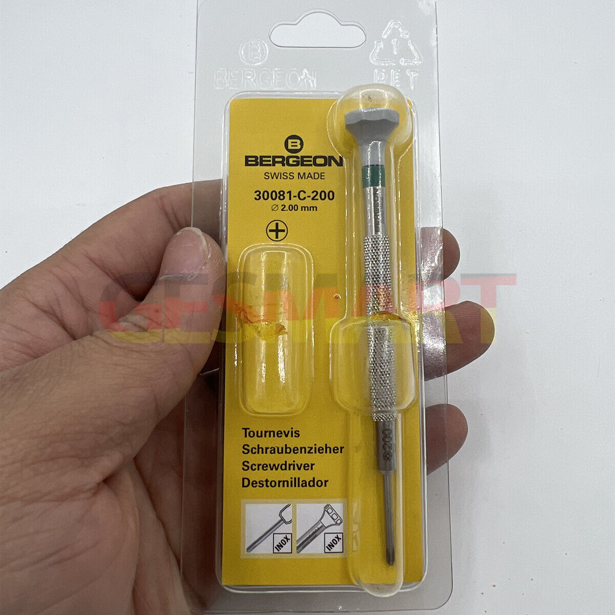 Bergeon 30081-C-200 ergonomic Phillips screwdriver 2.00mm for precise watch accessory repairs