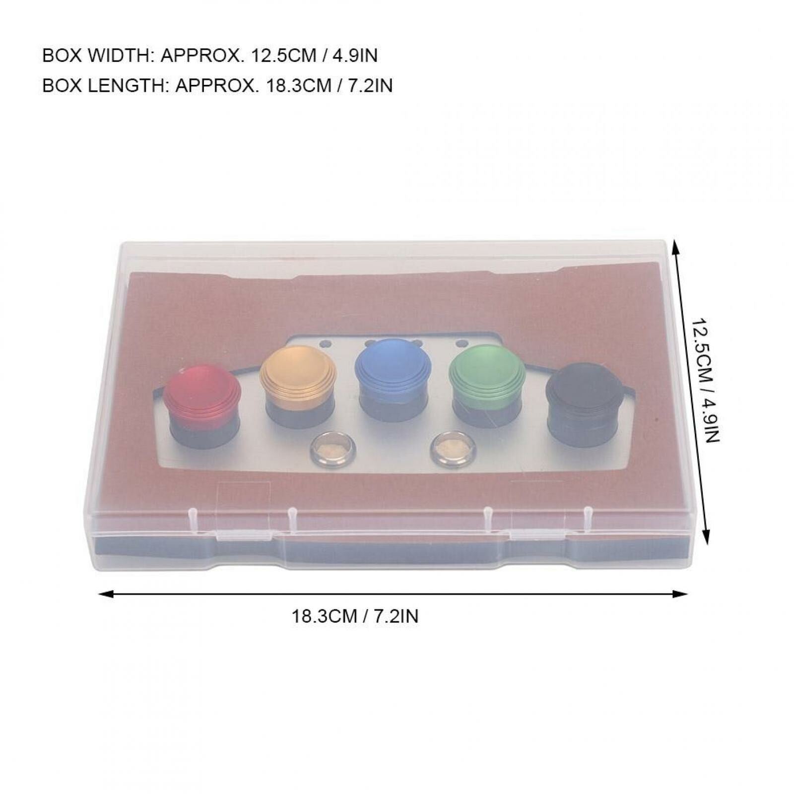 Set of 5 watch oiler cups with covers, designed for precise oil storage in watch repair.