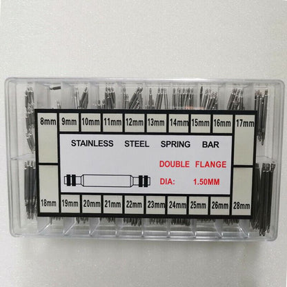 300Pcs 8-25mm Watch Band Strap Spring Bars strap Link Pins Stainless Steel Tools
