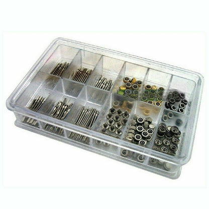 144-teiliges Uhrenschaft- und Uhrenkronen-Teile-Box-Set für Damen- und Quarzuhren 