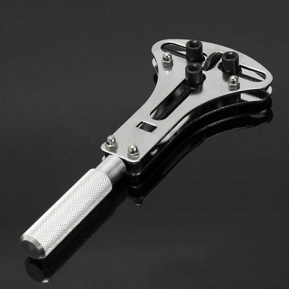 Adjustable 55cm watch case opener wrench with 18 bits, ideal for precise battery replacement and watch repair.