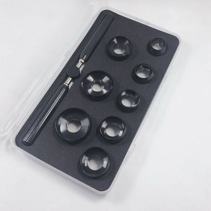Titanium alloy watch back cover wrench kit by Tudor for precise, durable case opening and repair.