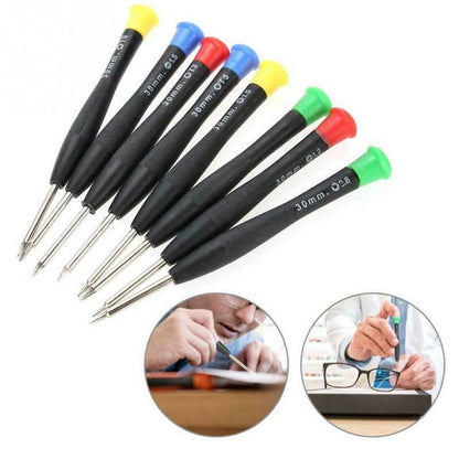 8pcs screwdriver set for electronic watch and jewelry repair, precise and durable tools.