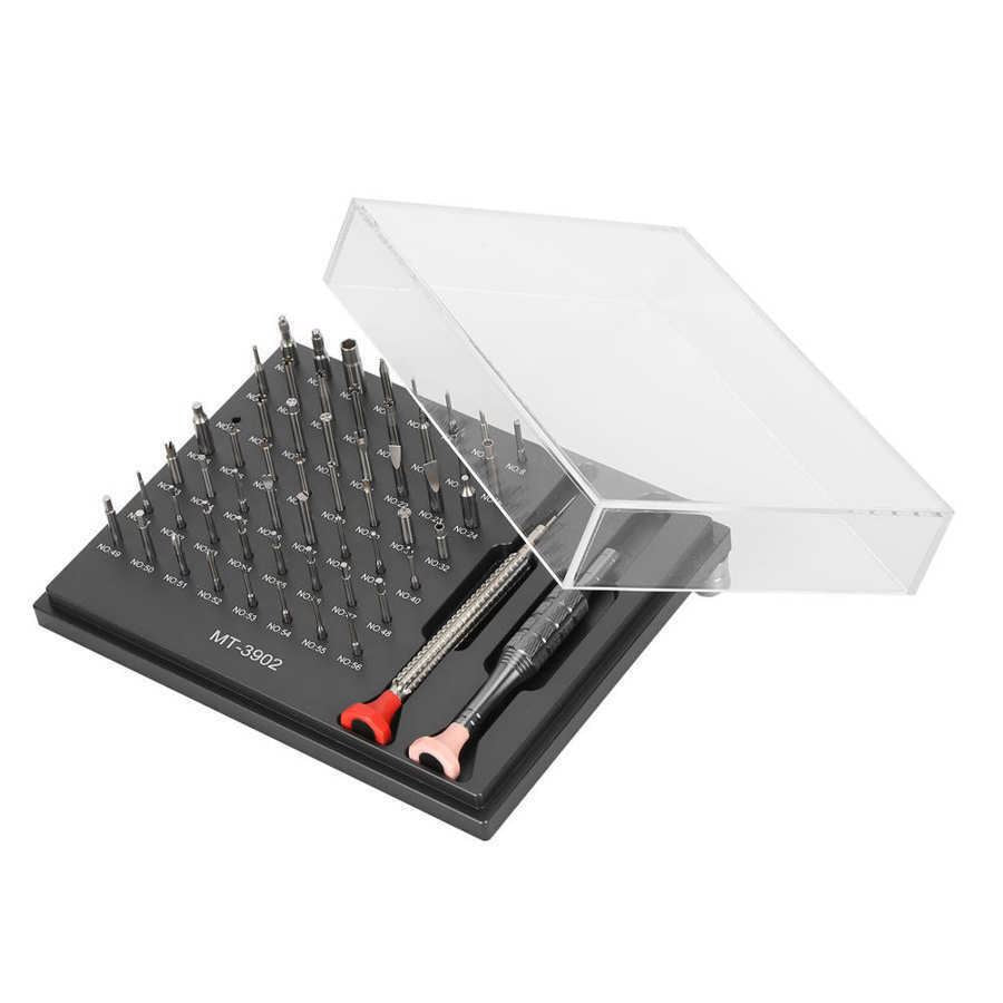 MT-3902 watch screwdriver set with precision bits, ideal for professional watch repairs and adjustments.
