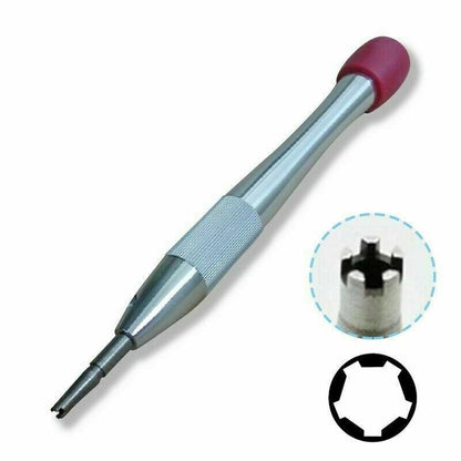 Watch screwdriver case with 5 prong spokes for Richard Mille watch repairs and case screw removal.