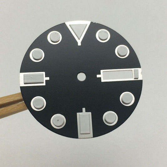 28.5mm luminous watch dial for NH35 movement, perfect for precision watch repair and customization.