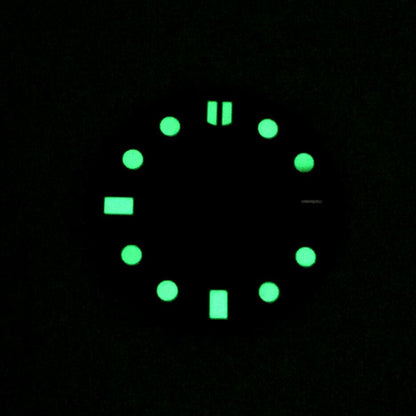 28.5mm luminous watch dial for NH35 movement, perfect for precise watch repairs and replacements.