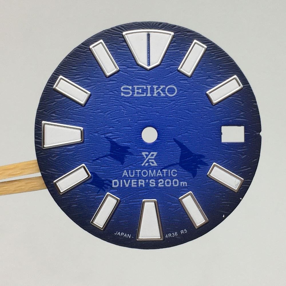 28.5mm luminous watch dial for NH35 movement, perfect for watch part upgrades and enhanced visibility.