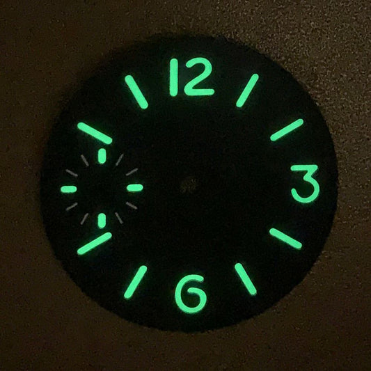 Luminous 34.5mm watch dial for ETA6497/6498 & Seagull ST3600/ST3620 movements, perfect for upgrade.
