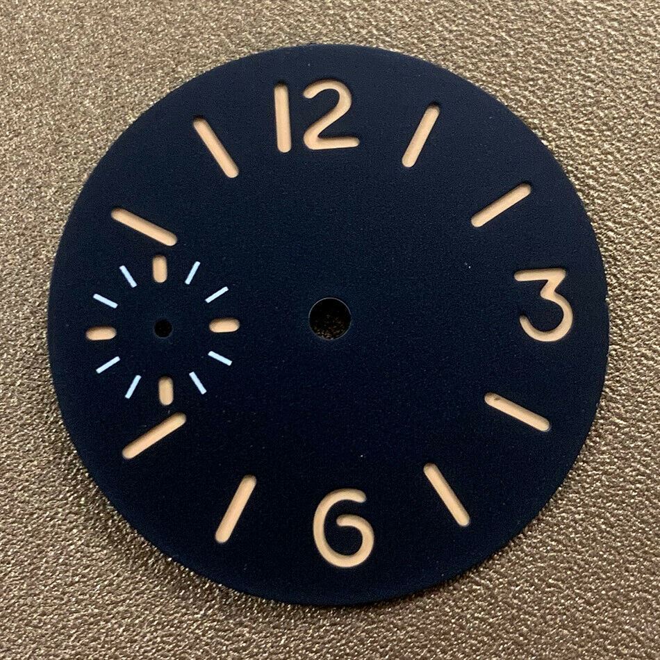 Luminous 34.5mm watch dial by Luminous, compatible with ETA6497/6498 & Seagull ST3600/ST3620 movements, ideal for upgrades.