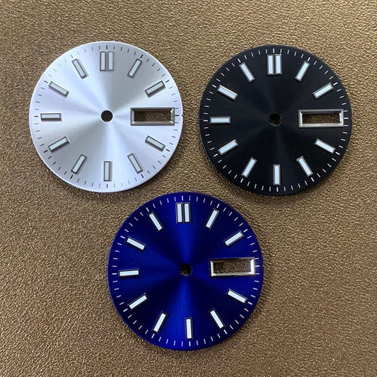 Cadran de montre lumineux de 28,5 mm, adapté au mouvement NH35, pièces de rechange