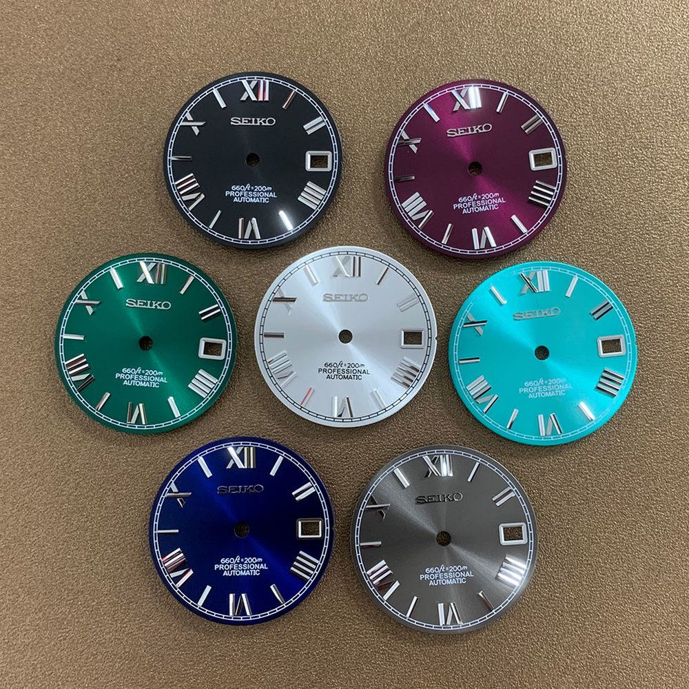 Cadran de montre à chiffres romains de 28,5 mm, compatible avec les pièces de montre à mouvement NH35 et NH36