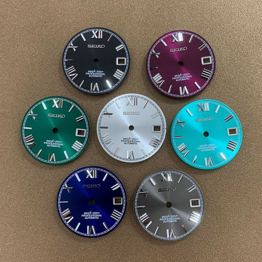 Cadran de montre à chiffres romains de 28,5 mm, compatible avec les pièces de montre à mouvement NH35 et NH36