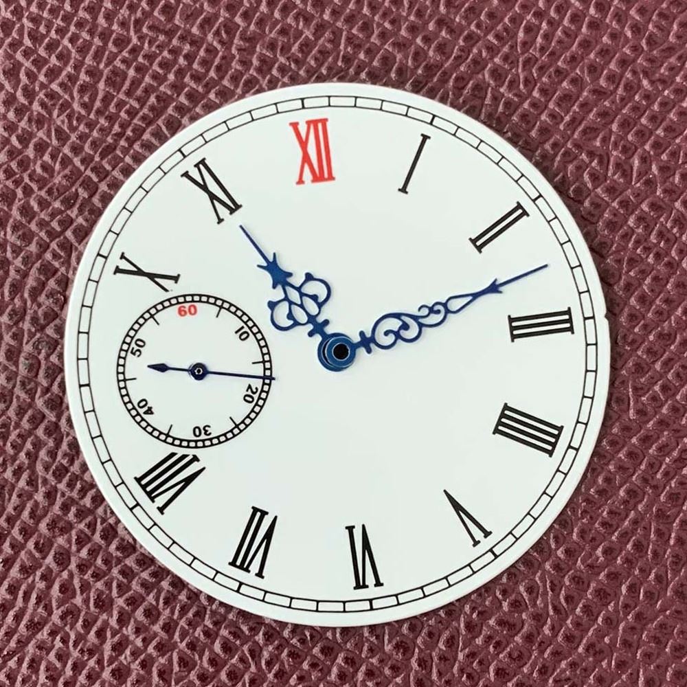 Cadran de montre blanc de 38,8 mm avec aiguilles, compatible avec les mouvements <tc>ETA</tc>6497, 6498 et ST3600