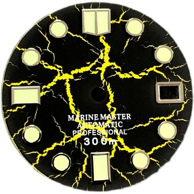 28.5mm Crackle Watch Dial C3 Enhanced Luminous Suitable for NH35 Movement