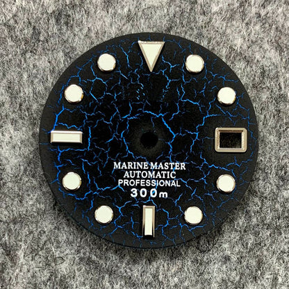Cadran de montre craquelé de 28,5 mm, lumineux et normal, compatible avec le mouvement NH35