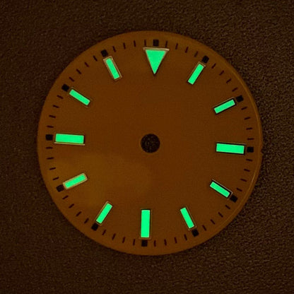 29mm luminous watch dial by BrandName for NH35/NH36 ETA 2836/8215/2813 movements, improving readability and style.