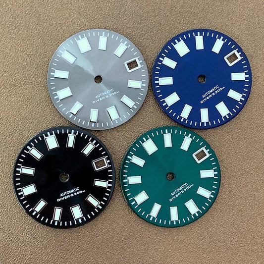 Cadran de montre C3 28,5 mm, vert lumineux, compatible avec les pièces de montre à mouvement NH35 et NH36