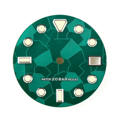 Cadran de montre 3D lumineux en forme de météorite de 28,5 mm, compatible avec le mouvement NH35