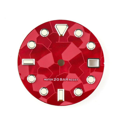 Cadran de montre 3D lumineux en forme de météorite de 28,5 mm, compatible avec le mouvement NH35