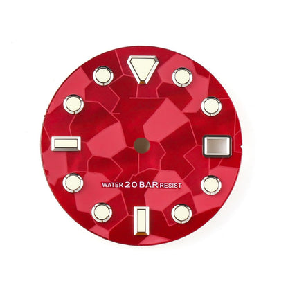 Meteorite 28.5mm luminous watch dial for NH35 movement, perfect for custom timepieces.