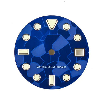Cadran de montre 3D lumineux en forme de météorite de 28,5 mm, compatible avec le mouvement NH35