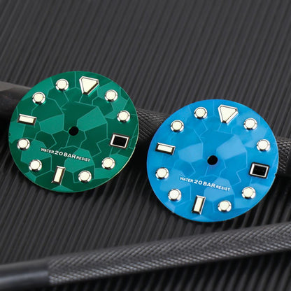 Cadran de montre 3D lumineux en forme de météorite de 28,5 mm, compatible avec le mouvement NH35