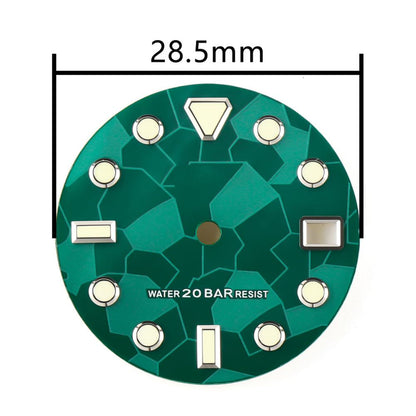 Cadran de montre 3D lumineux en forme de météorite de 28,5 mm, compatible avec le mouvement NH35