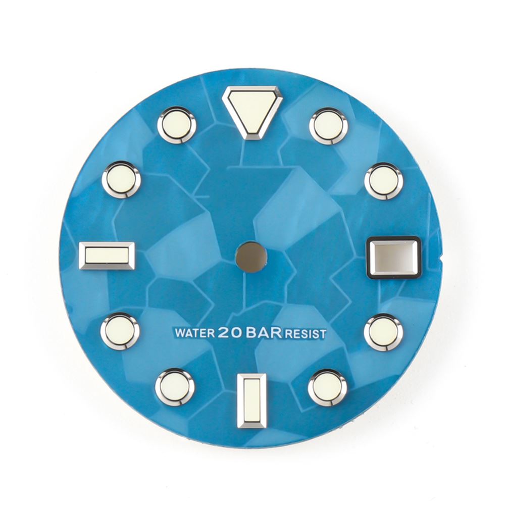Cadran de montre 3D lumineux en forme de météorite de 28,5 mm, compatible avec le mouvement NH35
