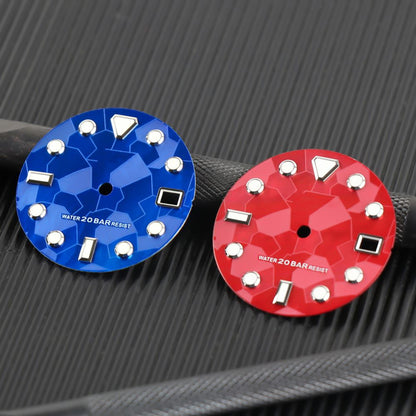 Cadran de montre 3D lumineux en forme de météorite de 28,5 mm, compatible avec le mouvement NH35