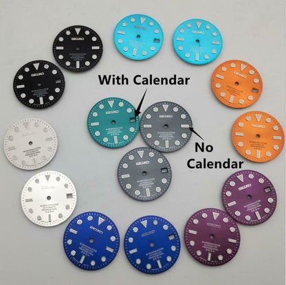 Watch Dial 28.5mm luminous for NH35 movement, precise replacement watch parts