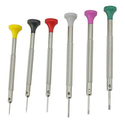 Bergeon 7778 precision screwdriver set with 6 blades and stand for detailed watch repairs