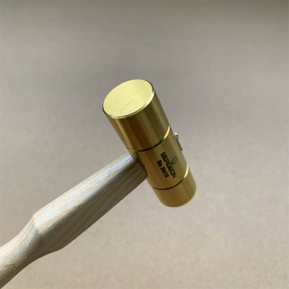 Bergeon 30416 brass hammer for precise watch repair, professional watchmaker tool for delicate adjustments.