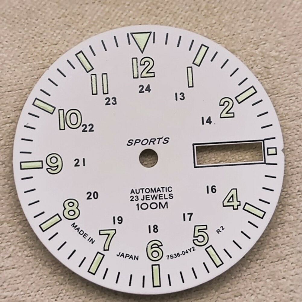 Cadran de montre C3 vert lumineux 28,5 mm pour mouvement mécanique automatique NH36A
