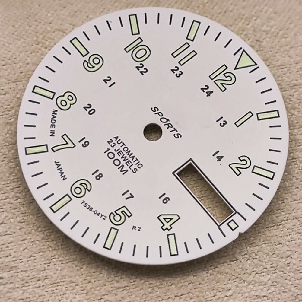 Cadran de montre C3 vert lumineux 28,5 mm pour mouvement mécanique automatique NH36A