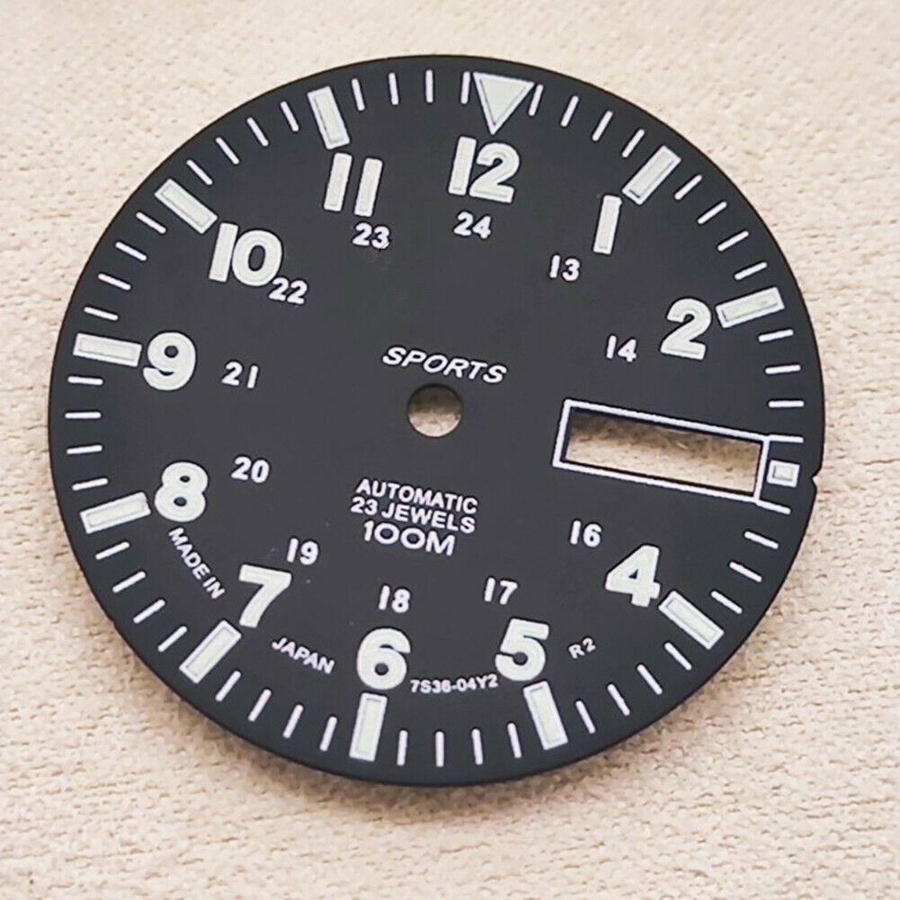 Cadran de montre C3 vert lumineux 28,5 mm pour mouvement mécanique automatique NH36A