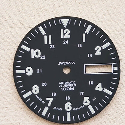 Cadran de montre C3 vert lumineux 28,5 mm pour mouvement mécanique automatique NH36A